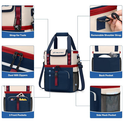 Maelstrom Lunch Box for Women, 20L Insulated Lunch Bag Men, Leakproof Double Deck Cooler Bag, Soft Lunch Cooler with Quick Access Flip-Top Lid for Work, Beach,Travel, Camping