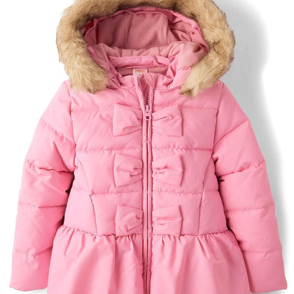 Gymboree girls And Toddler Puffer Jacket, Pink Ribbon, 3T