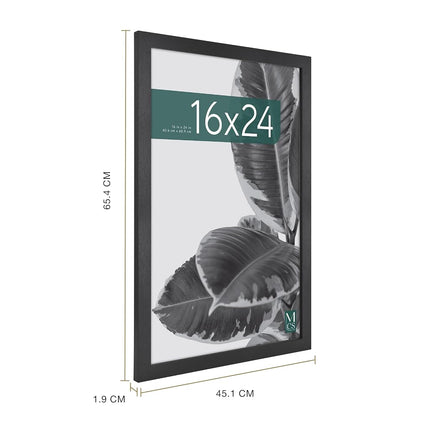 MCS Studio Gallery 41x61 cm (16x24 in) Poster Frame Black Woodgrain, Vertical & Horizontal Wall Hanging Large Picture Frame for Photos, Posters & Art Prints (1-Pack)