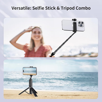 ATUMTEK Bluetooth Selfie Stick Tripod, Mini Extendable 3 in 1 Aluminum Selfie Stick with Wireless Remote and Tripod Stand 270 Rotation for iPhone 11/11 Pro/XS Max/XS/XR/X/8/7, Samsung and Smartphone