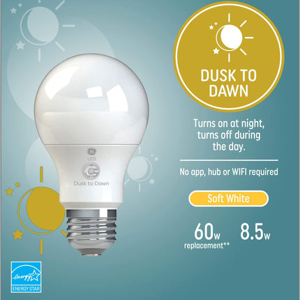 GE Lighting LED+ Dusk to Dawn Outdoor Light Bulb, 