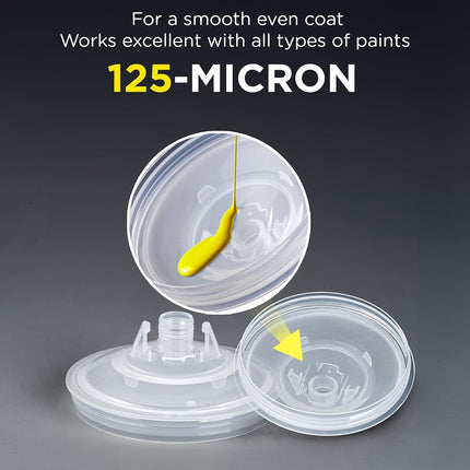 InoKraft Disposable Paint Spray Gun Cup, Standard 22 Ounce (650ml) Kit with 6 Cups and Lids, 1 Hard Cup with Retainer Ring, 3 Plugs, Paint System for HVLP LVLP Spray Gun with Adapter for Beginner
