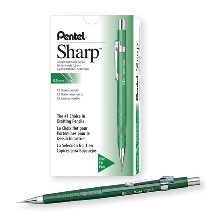 Pentel Sharp Mechanical Pencil (0.5mm), Green Barr