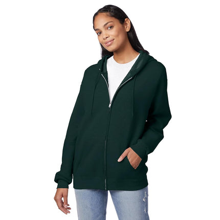 Hanes Men's Hoodie, EcoSmart Fleece Zip-Front Hooded Sweatshirt, Cotton-Blend Fleece Hooded Sweatshirt, Mid-Weight Zip-Up, Deep Forest, XXX-Large