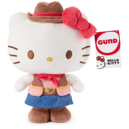 GUND Sanrio Hello Kitty 9.5-Inch Wester Cowgirl Plush Toy for Ages 1+