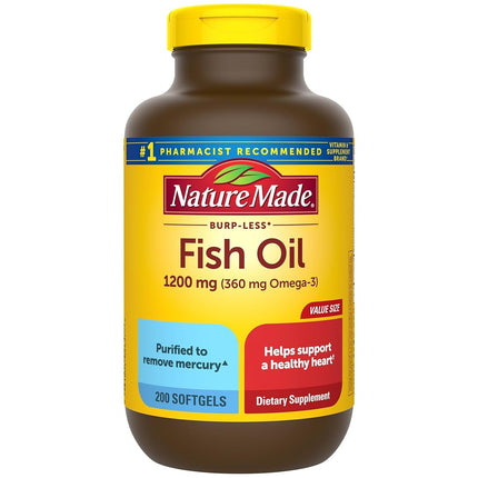 Nature Made Fish Oil Burp-Less 1200 mg 200 Liquid 