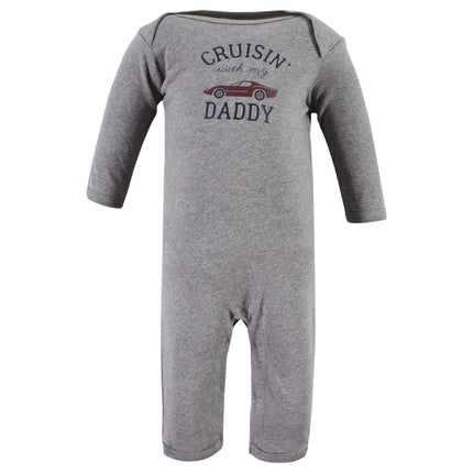 Hudson Baby baby-girls Cotton Coveralls, Cars, 0-3 Months