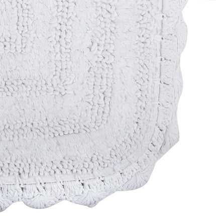 DII 100% Cotton Crochet Square Luxury Spa Soft Bath Rug, for Bathroom Floor, Tub, Shower, Vanity, and Dorm Room, 24x24 - White