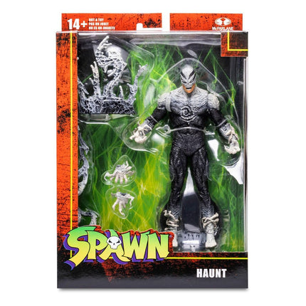 McFarlane Toys, Spawn Comic Haunt Spawn Action Figure set with 22 Moving Parts, Collectible Figure with Accessories and Collectors Stand Base – Ages 12+