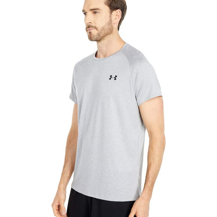 Camiseta de entrenamiento Under Armour Tech para hombre, corte holgado, color gris jaspeado claro, talla XS