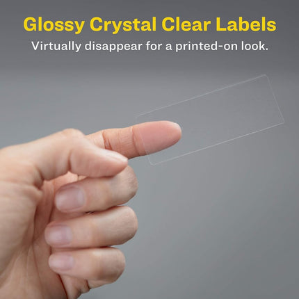 Avery Glossy Clear Address Labels, Sure Feed Technology, Laser/Inkjet, 2/3" x 1-3/4", 600 Labels, 5 Packs (6520)