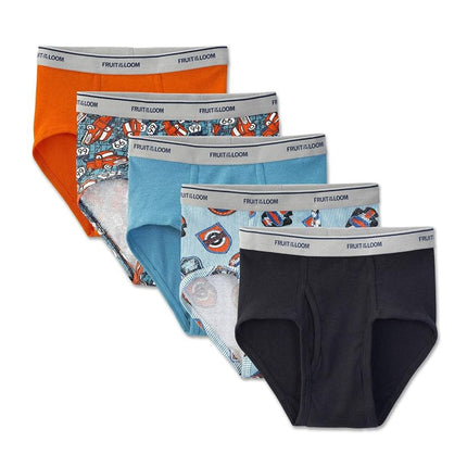 FRUIT OF THE LOOM Bóxer de niño, 5 unidades, con estampados y lisos, M, Estampados y lisos surtidos