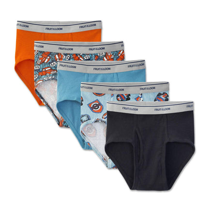 FRUIT OF THE LOOM Boys` 5pk Print/Solid Fashion Br