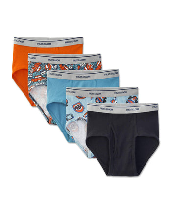 FRUIT OF THE LOOM Boys` 5pk Print/Solid Fashion Br
