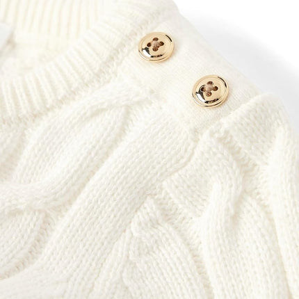 Gymboree Girls' and Toddler Long Sleeve Cable Knit Sweaters, Off-White, 7