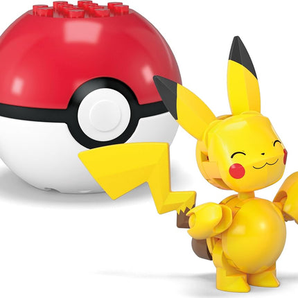 MEGA Pokémon Building Toys Set Pikachu & Zubat with 40 Pieces, 2 Poseable Characters and Poké Ball, 2 Inches Tall, for Kids, HXP12