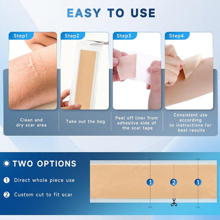 Rvlaim Silicone Scar Sheets, Silicone Scar Tape(5.7” x 1.57” 10 Pcs)