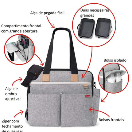 Bolsa de fin de semana cambiador Skip Hop Duo Signature, Gris Melange