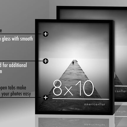 Americanflat 8x10 Photo Frame 12-Pack - Gallery Wall Frame Set - Black