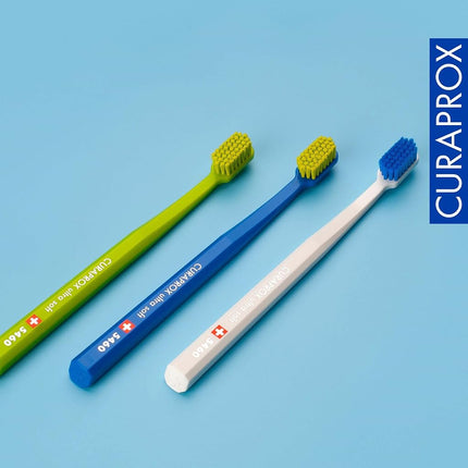 Curaprox Toothbrush Set CS 5460-3-pack Ultra Soft Manual Toothbrush for adults with 5460 Curen Bristles - Random Color (3 Pack)