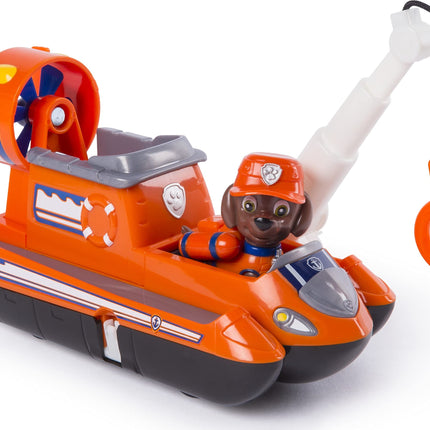 Patrulla Canina Ultimate Rescue – Aerodeslizador de Rescate de Zuma con hélices móviles y gancho de rescate, para niños de 3 años en adelante