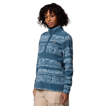 Columbia Women's Benton Springs Printed 1/2 Snap, Everblue Deschutes Days, XXL