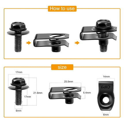 GOOACC 70PCS Engine Under Cover Splash Shield Guard Body Bolts Bumper Fender Liner Push Retainer Fastener Rivet Clips (GRC-100)