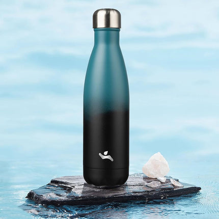 Konokyo Insulated Water Bottles,17oz Double Wall Stainless Steel Vacumm Metal Flask for Sports Travel,Indigo Black