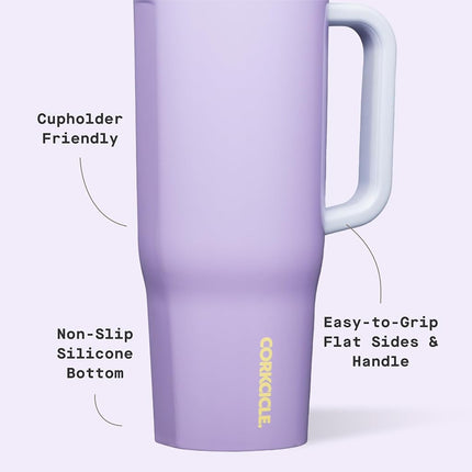 Corkcicle Cruiser Insulated Tumbler - Keeps Drinks Cold 20 Hours - Triple-Insulated Stainless Steel - Spill-Proof Lid - Summer Drinkware Gift - Keeps Drinks Ice Cold - 40 oz - Purple Dolphin