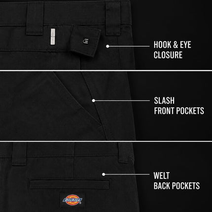 Dickies Women's Flex Original Fit Work Pants, Black, 8 Tall