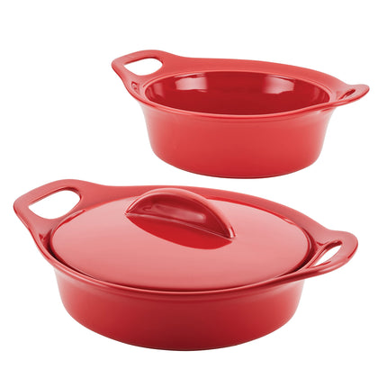 Rachael Ray Solid Glaze Ceramics Casserole Bakers/