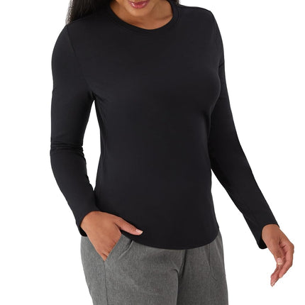 Hanes Womens Comfort Fit Scrubs Underscrub, Supersoft Viscose from Bamboo Long Sleeve Shirt, New Ebony, XXL
