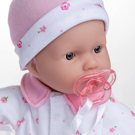 JC Toys La Baby Muñeca de Cuerpo Suave, 27.9 cm, Lavable, Ropa Removible, Rosa con Sombrero y Manta para 12 Meses +