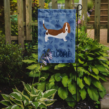 Caroline's Treasures CK6060GF Basset Hound Welcome Flag Garden Size, Small, Multicolor