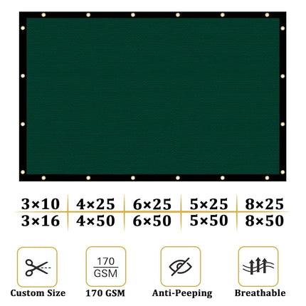 Shade&Beyond 3' X 16' Fence Privacy Screen Heavy Duty 170 GSM Fencing Mesh Shade Net Cover for Wall Garden Back Yard Outdoor Home Decoration, Green