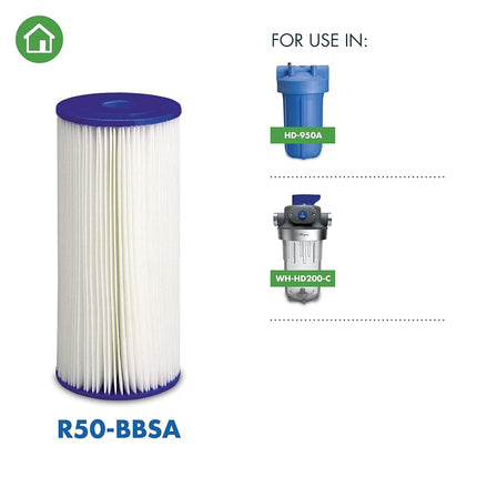 Culligan R50-BBSA Jumbo Filter Heavy Duty Sediment Replacement Cartridge, White, Pack of 1