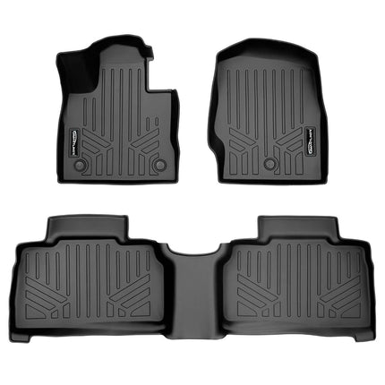 SMARTLINER All Weather Custom Fit Floor Mats 2 Row Liner Set Black for 2020 Ford Explorer Fits 6 and 7 Passenger Models