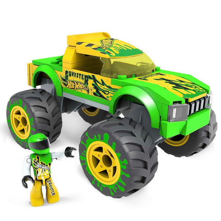 MEGA Hot Wheels Gunkster Monster Truck Building Set toy car with micro figure driver, 69 pieces, gift set for boys and girls ages 5 and up
