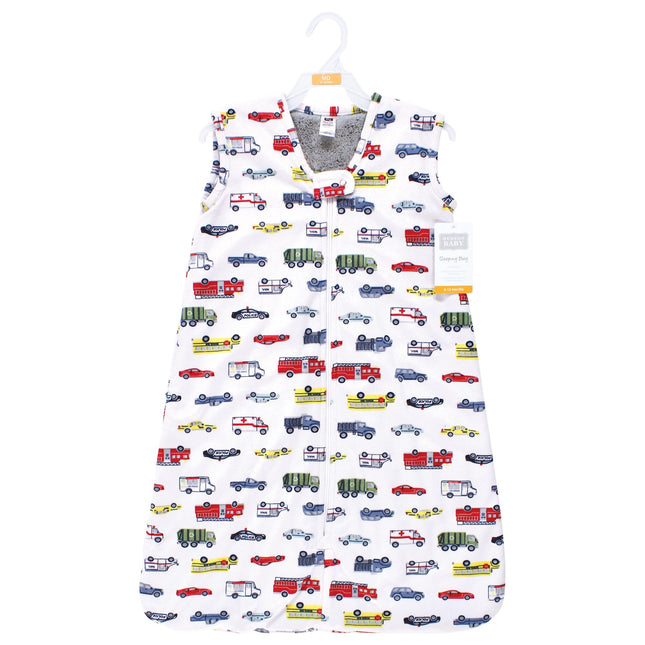 Hudson Baby Unisex Baby Plush Faux Fur Sleeping Bag, Wearable Blanket, Going Places Sleeveless, 12-18 Months