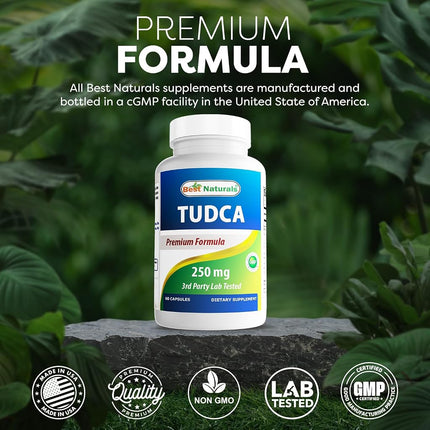 Best Naturals TUDCA 250mg (Tauroursodeoxycholic Acid) - 60 Veg Capsules - 2 Months Supply (60 Count (Pack of 3))