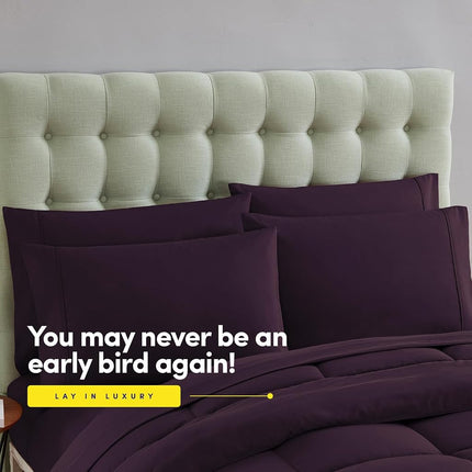 Sweet Home Collection Luxurious Plush Loft Microfiber Fill Duvet Insert Bedding, Polyester, Purple, Twin