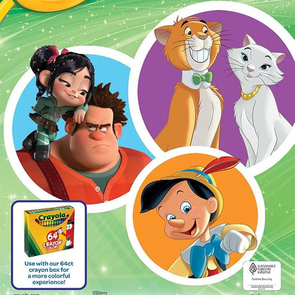 Crayola - Disney Animation Coloring Book with Sticker Sheets, Gift for Girls and Boys, Ages 3+