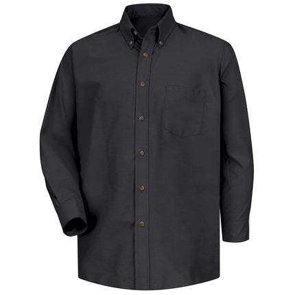 Red Kap Men's Poplin Dress Shirt, Black, XL