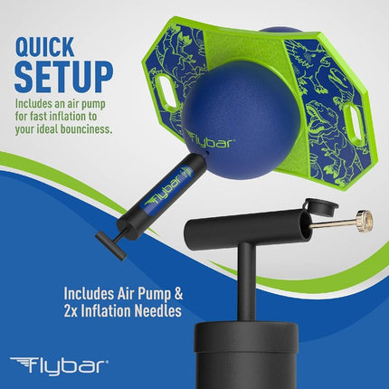 Flybar Pogo Trick Ball para niños – Tabla de equilibrio con superficie antideslizante – Bomba incluida – Juguetes para interior y exterior para niños y niñas – Forma divertida de reducir el tiempo de pantalla – Soporta hasta 72 kg – A partir de 6 años