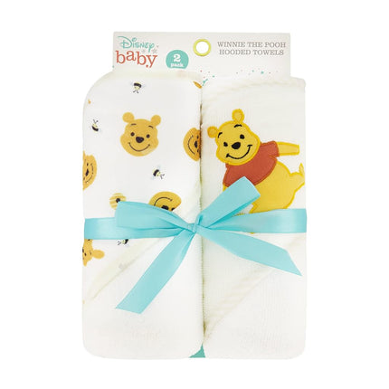 Toallas de bebé con capucha Disney Cudlie, paquete de 2, enrolladas/con tarjeta, diseño de Winnie The Pooh "Sweet Life"