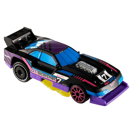 Hot Wheels Let's Race Activate! GT-Scorcher - Flames Activate as it Rolls! 1:32 Scale Toy Vehicle