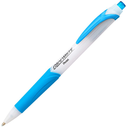 Stylo à bille Pentel GlideWrite avec encre TechniFlo, (1,0 mm) trait moyen, bleu ciel, boîte de 12 (BX910-S)