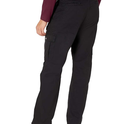 Wrangler Authentics Men's Relaxed Fit Stretch Cargo Pant Casual, Black, 42W x 32L