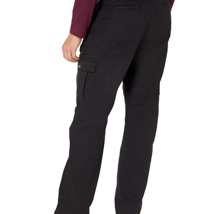 Wrangler Authentics Men's Relaxed Fit Stretch Cargo Pant Casual, Black, 40W x 30L