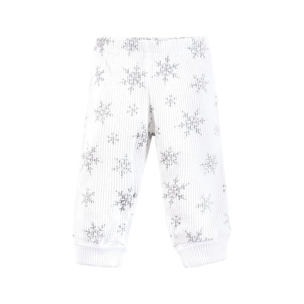 Hudson Baby Set de 4 piezas de ropa térmica de manga larga unisex para bebé prematuro, diseño de copo de nieve, prematuro